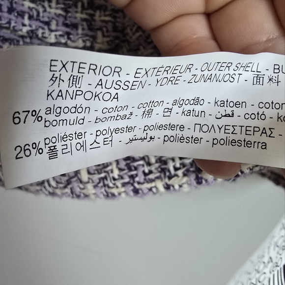 Zara, New, Purple Tweed Textured Fitted Preppy Cropped Blazer Jacket SZ Large - Picture 12 of 14